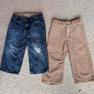 Lot Of 2 Janie And Jack Pants Jeans And Corduroys Boys Sz 2T toddler